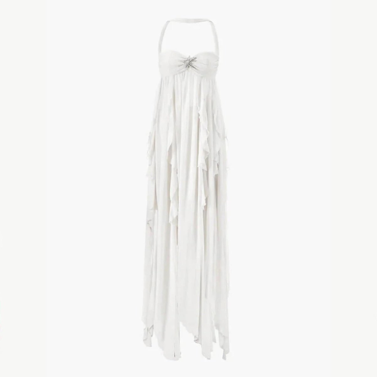 Women's Halterneck Ruffle Maxi Dress