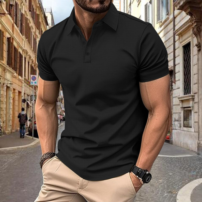 Men's Tight Henley Polo Shirt