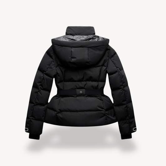 Padded Puffer Jacket | Belted Winter Style with High Neck