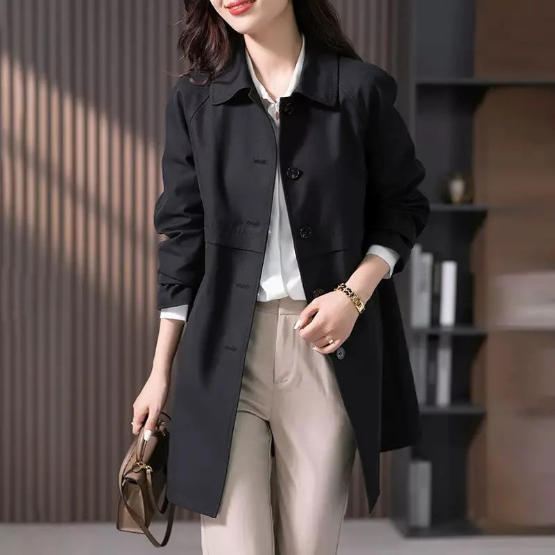 Trench Coat | Long Single Button Front