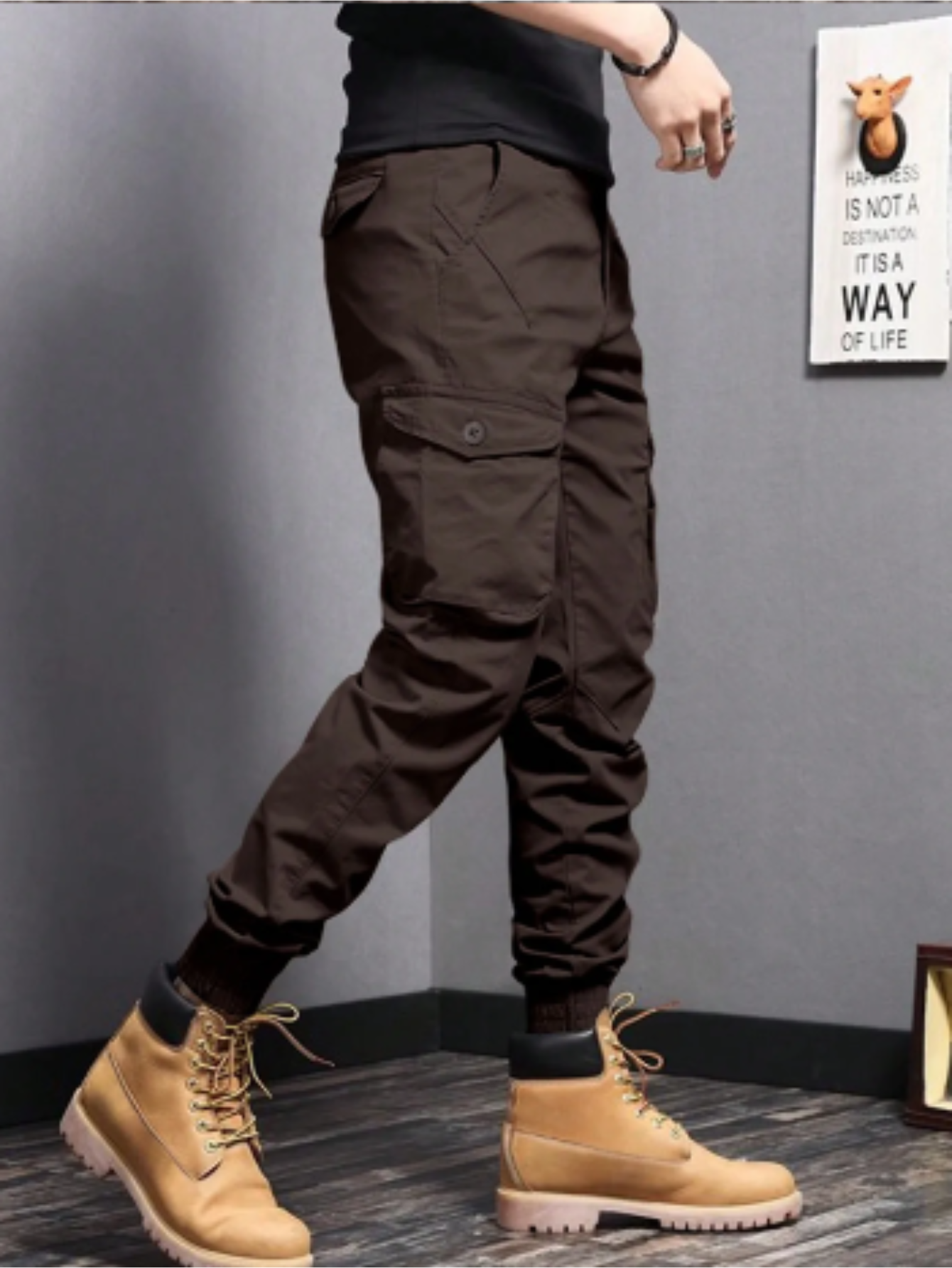 Cargo Trousers | Tapered Fit with Pocket Detail