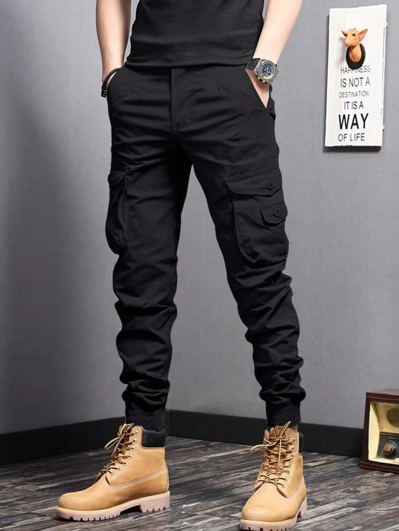 Cargo Trousers | Tapered Fit with Pocket Detail