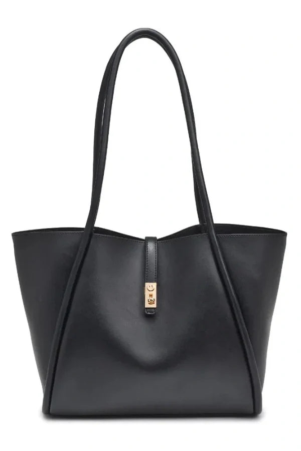 Long Handle Pouch Set Leather Tote Bag