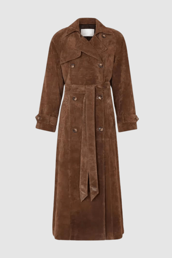 Trench Coat Women's Double Breasted Belted