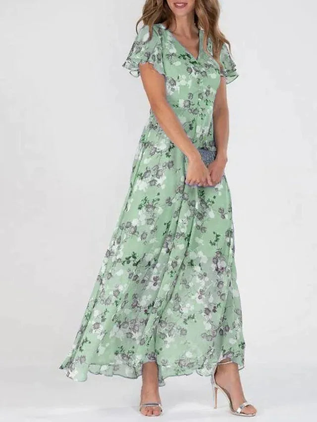 Women's Floral Wedding Guest Summer Maxi Dress