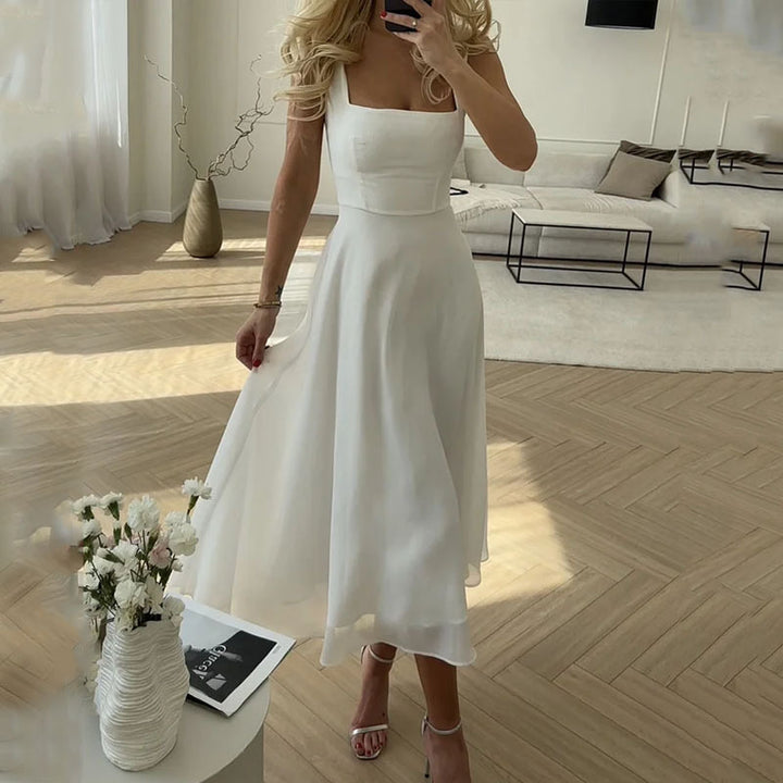 Women's Sleeveless A Line Wedding Guest Midi Dress