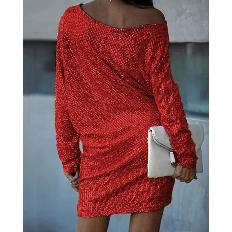 Sequin Mini Dress | Long Sleeve with Relaxed Fit