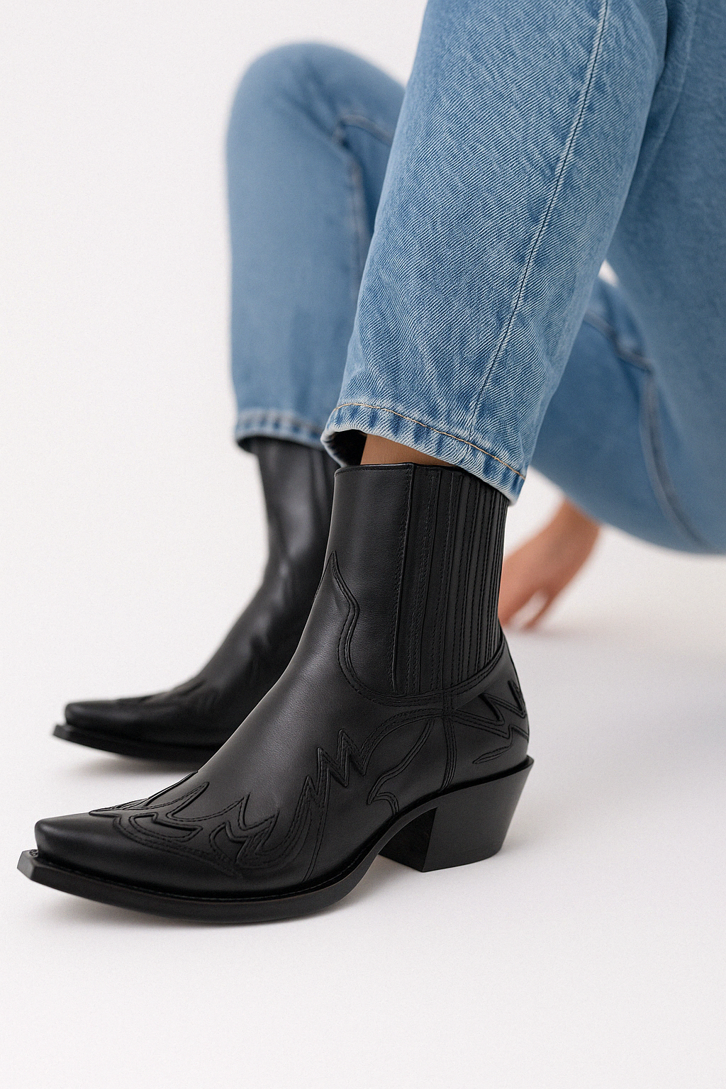 Cowboy Ankle Boots | Western Stitch with Pointed Toe