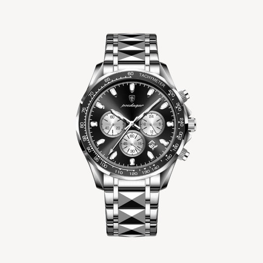 Chronograph Watch Poedagar | Classic Dial with Multi Sub Dials