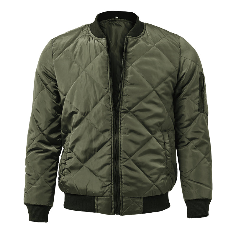 Quilted Bomber Jacket | Zip Front Classic Fit