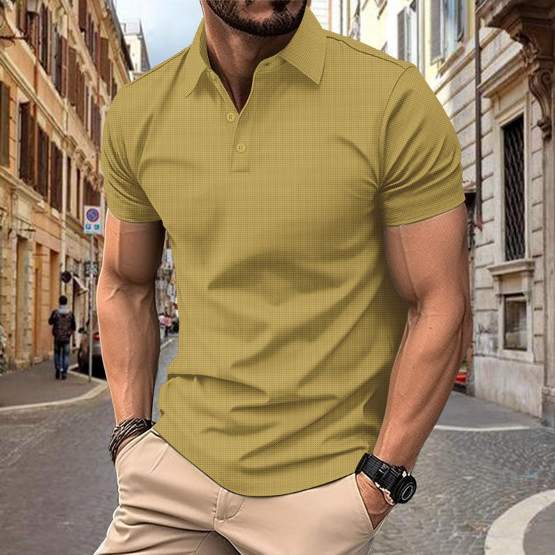 Men's Tight Henley Polo Shirt