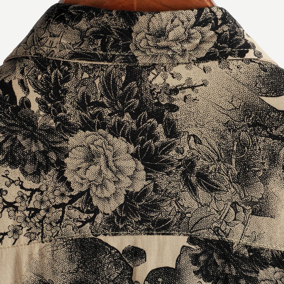 Men’s Stylish Japanese Print Short Sleeve Shirt