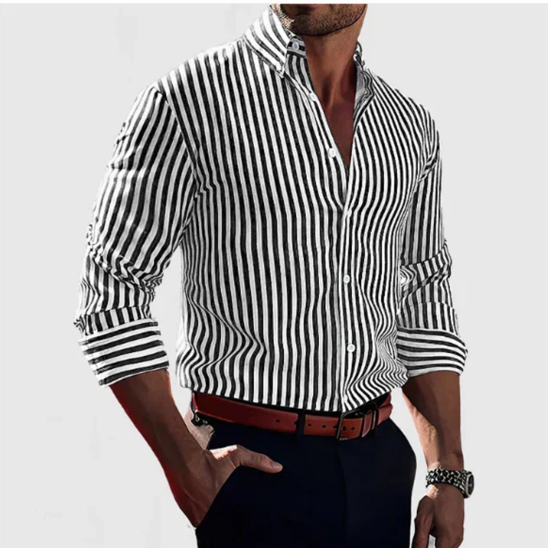 Men's Striped Long Sleeve Shirt