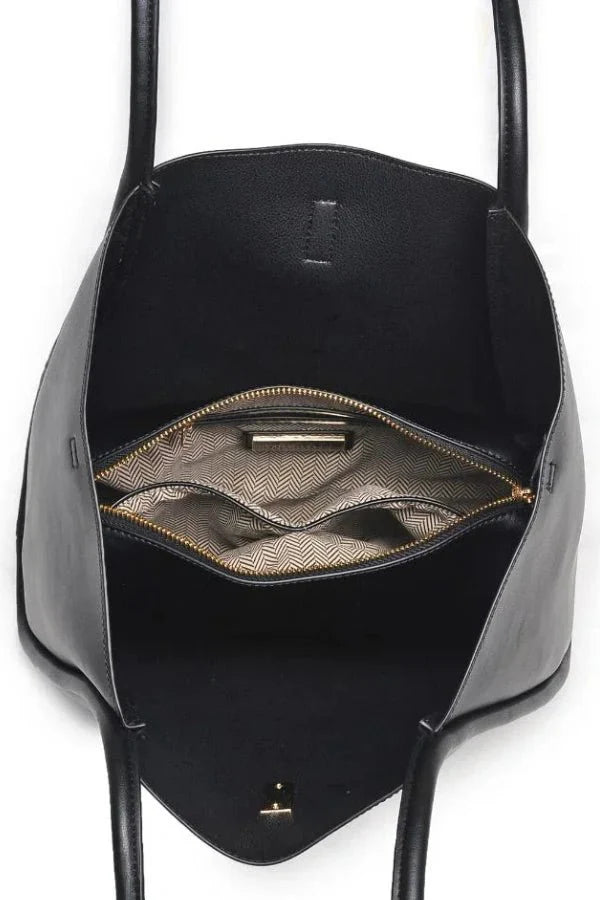 Long Handle Pouch Set Leather Tote Bag
