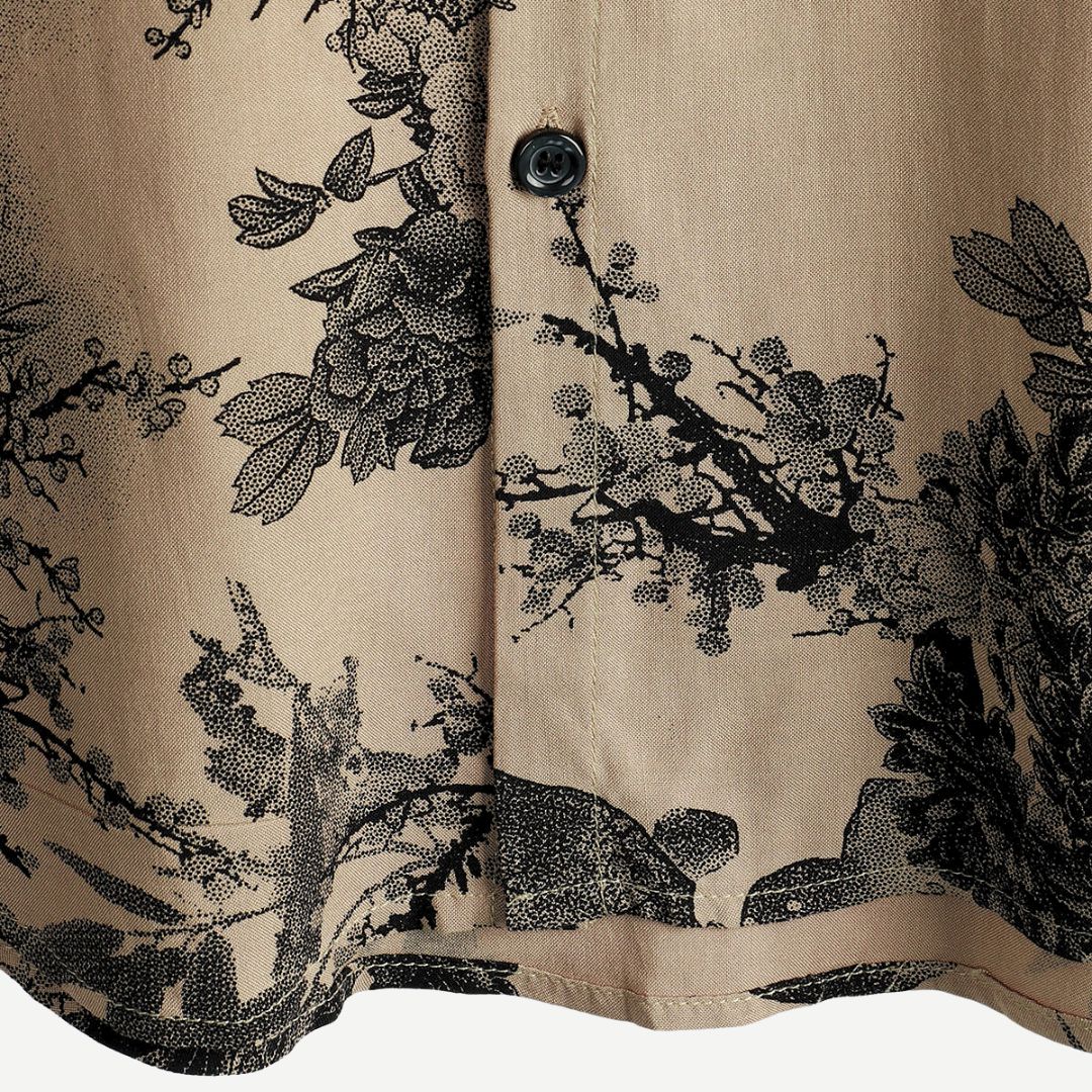 Men’s Stylish Japanese Print Short Sleeve Shirt