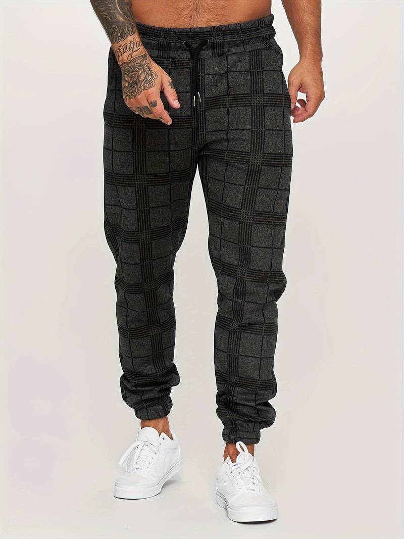 Check Print Joggers | Slim Fit with Tapered Ankle