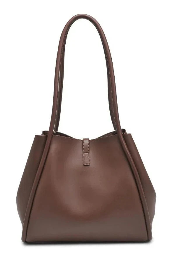Long Handle Pouch Set Leather Tote Bag