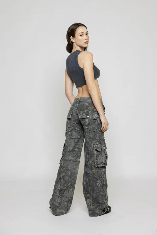 Women's Low Rise Camo Cargo Trousers