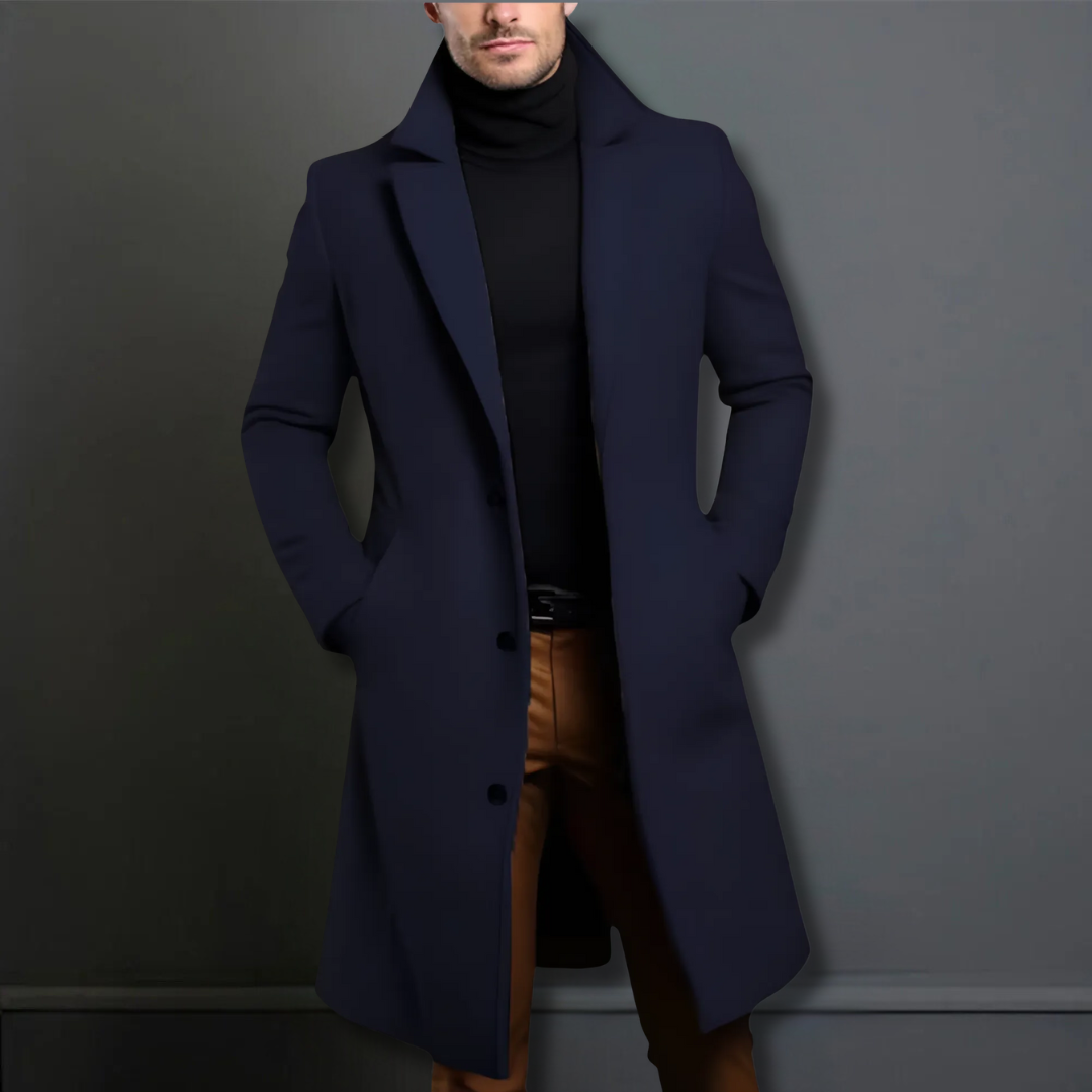 Long Trench Coat | Single Breasted with Structured Lapels