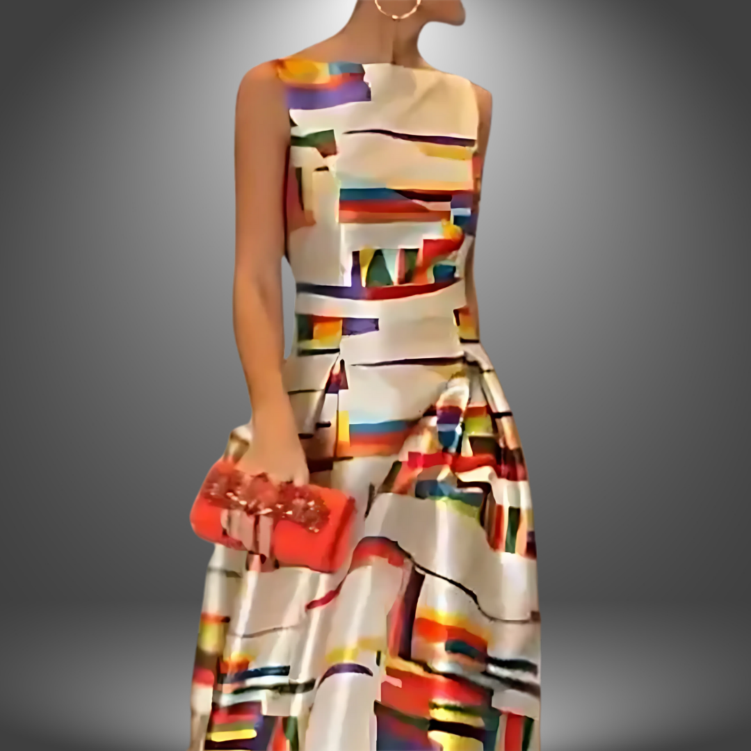 Women's Sleeveless Geometric Maxi Dress