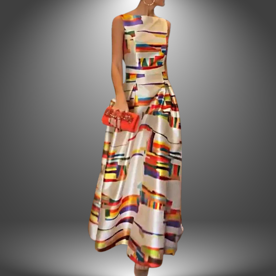 Women's Sleeveless Geometric Maxi Dress