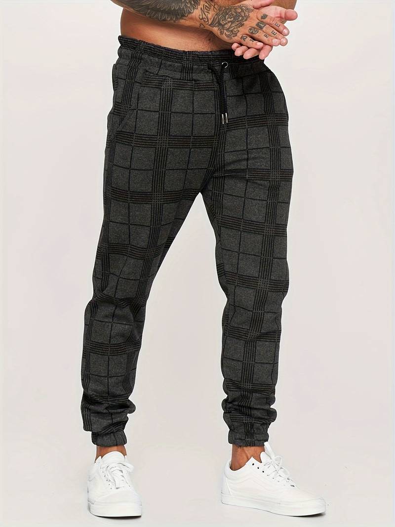 Check Print Joggers | Slim Fit with Tapered Ankle