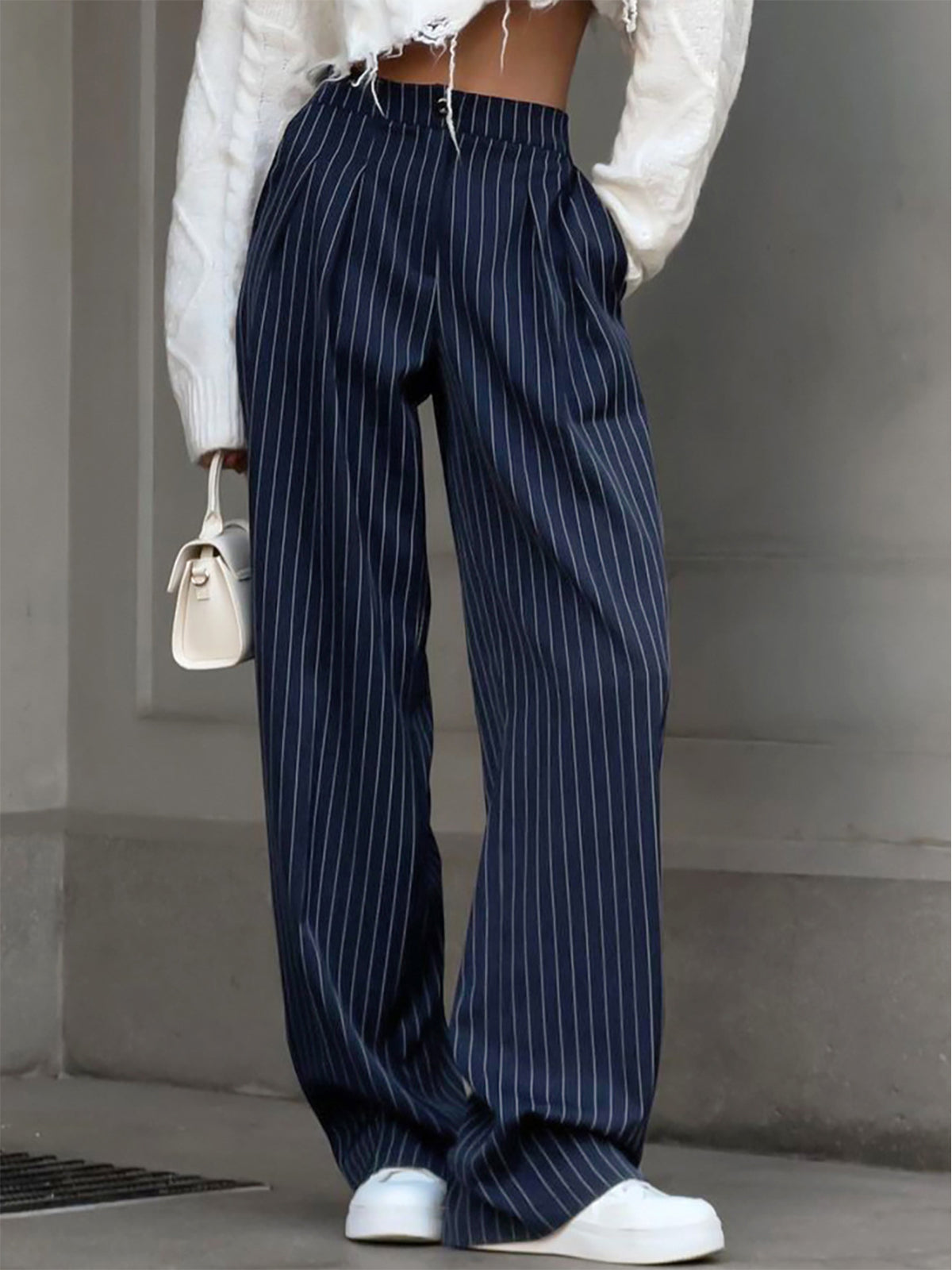 Women’s Chic Pinstripe Wide Leg Pants