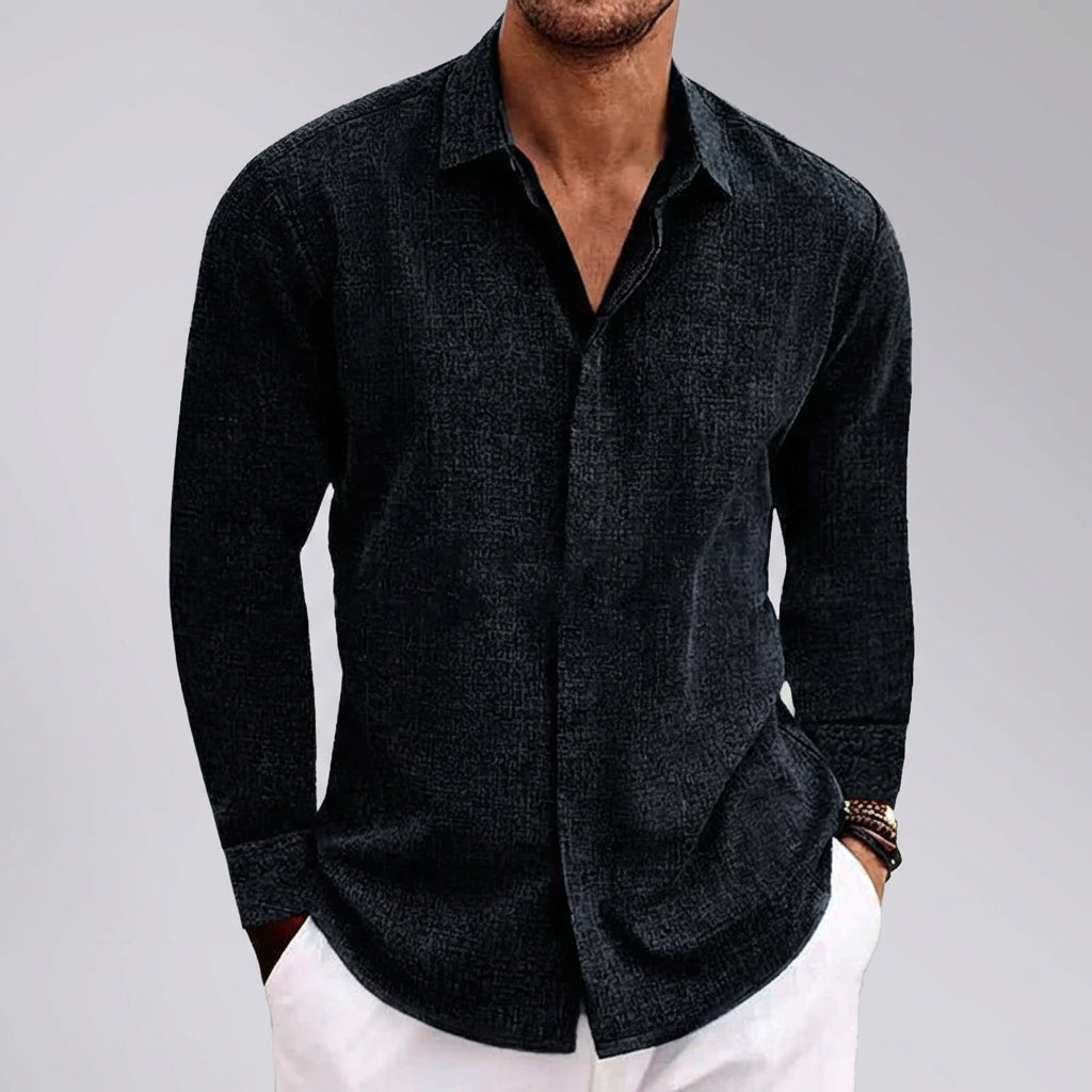 Men’s Long Sleeve Textured Shirt
