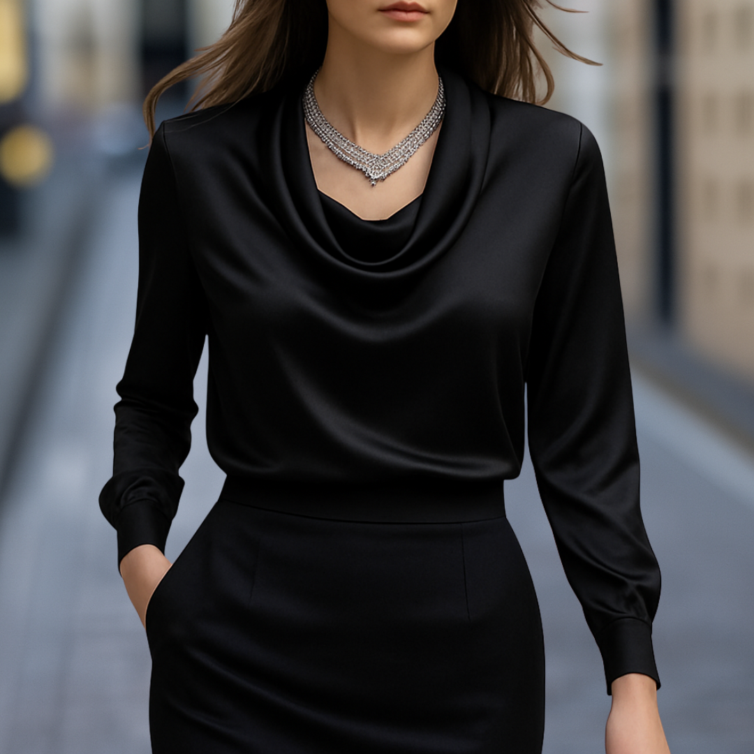 Women’s Stylish Cowl Neck Long Sleeve Blouse
