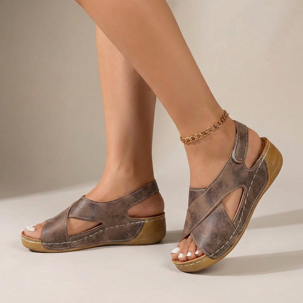 Women's Wedge Sandals | Slingback Cross Strap