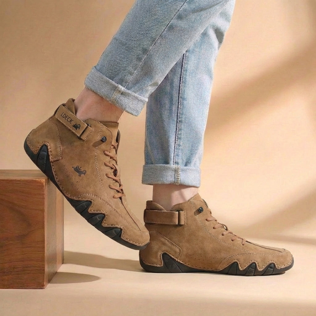 Bold High-Top Lace-Up Trainers