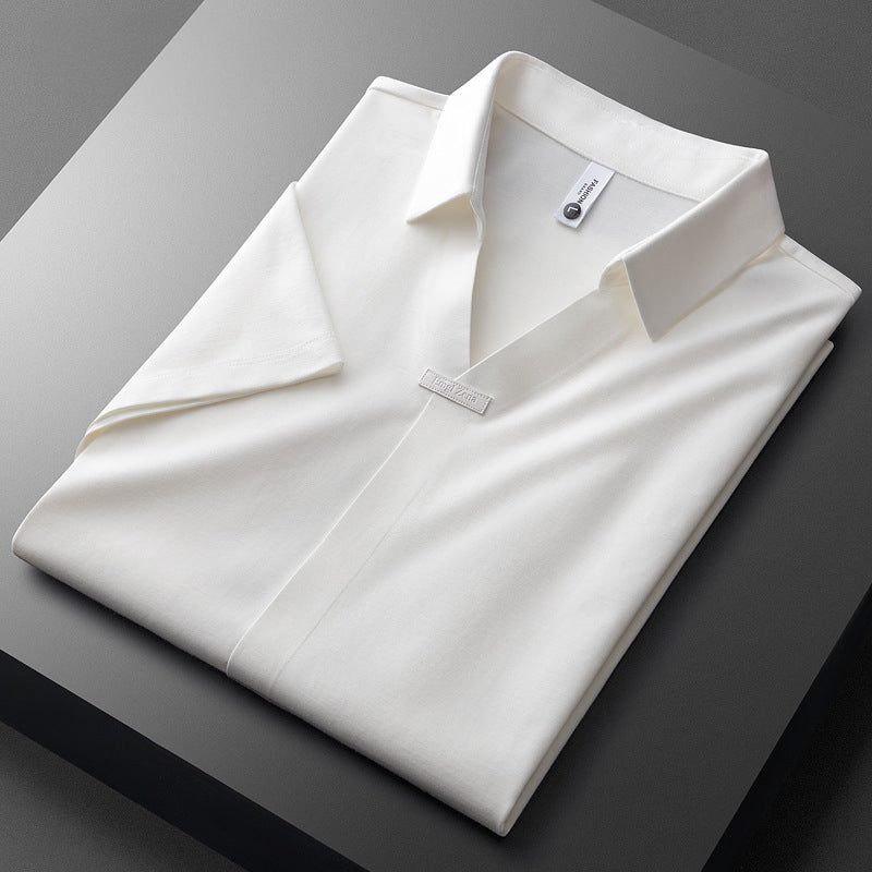 Men’s Casual Open Placket Polo Shirt