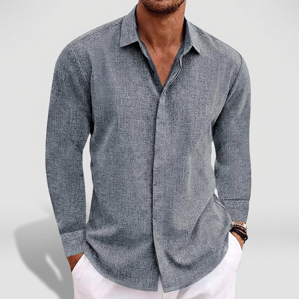 Men’s Long Sleeve Textured Shirt