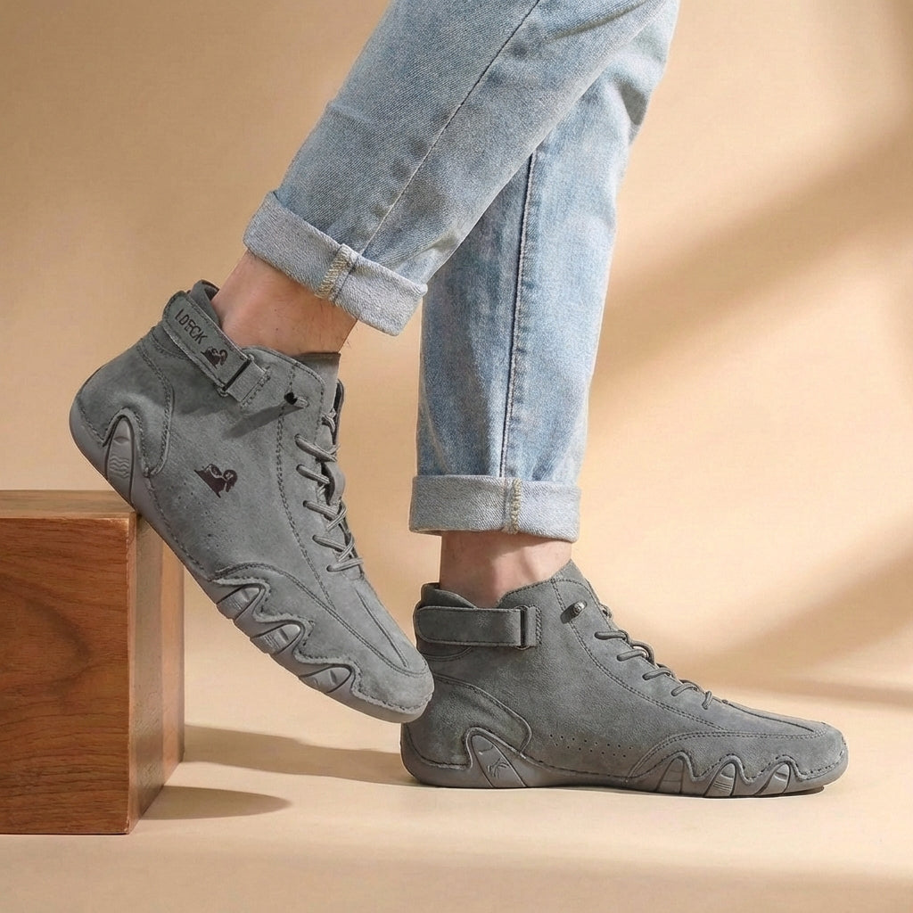 Bold High-Top Lace-Up Trainers