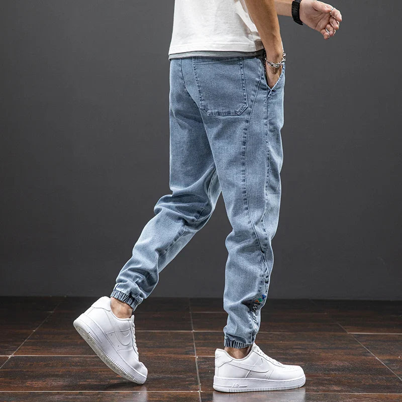 Men’s Denim Jogger Pants | Drawstring Cuffed Fit