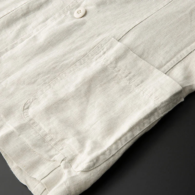 Classic Single-Breasted Linen Blazer