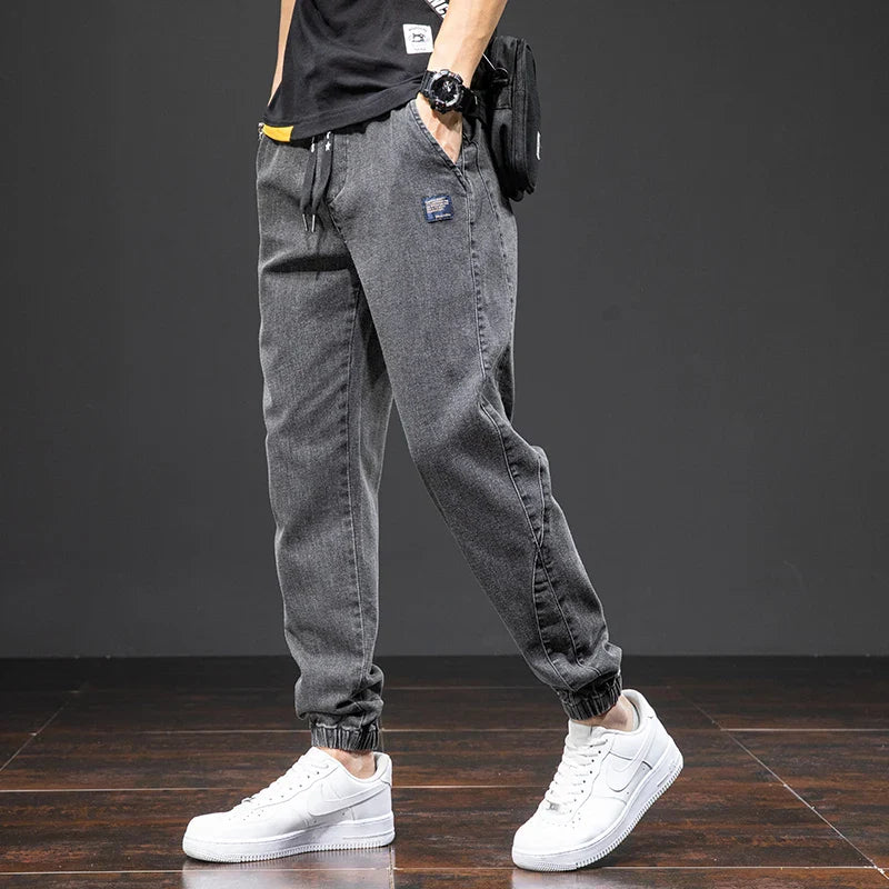 Men’s Denim Jogger Pants | Drawstring Cuffed Fit