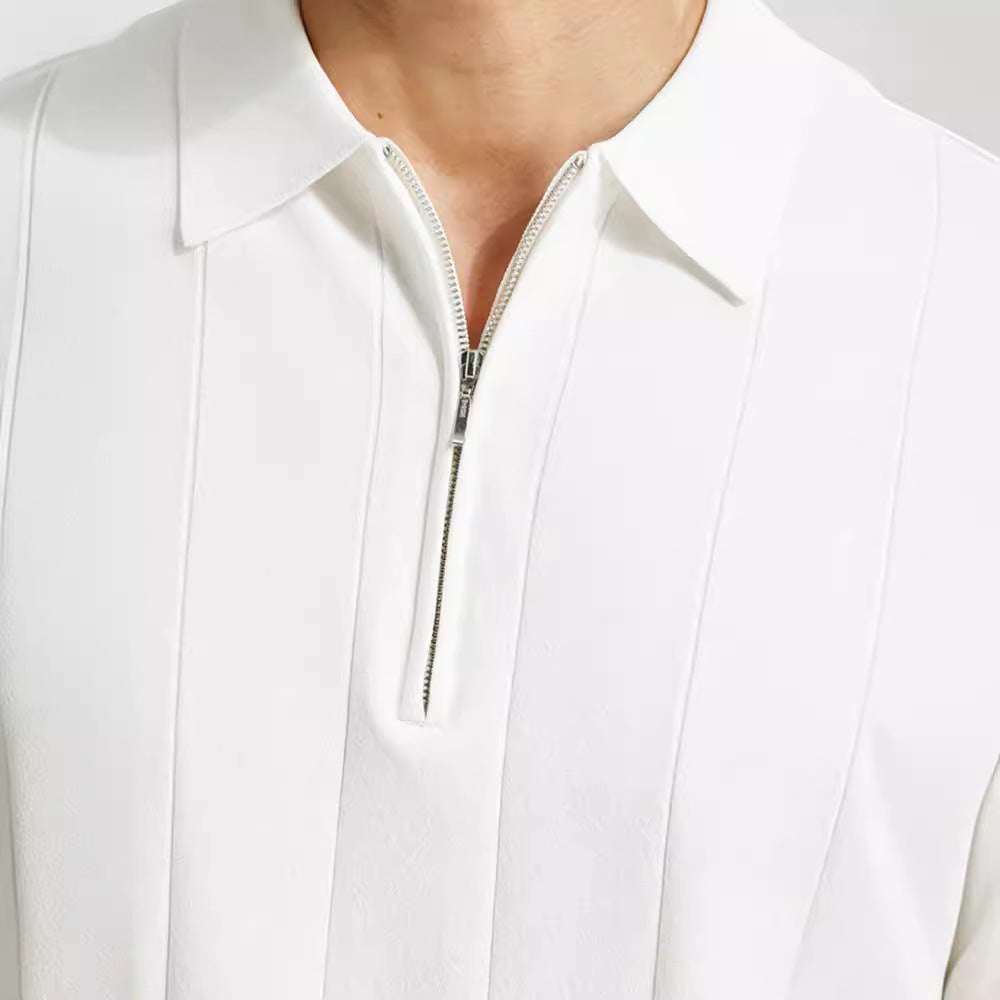 Quarter Zip Polo Shirt for Men