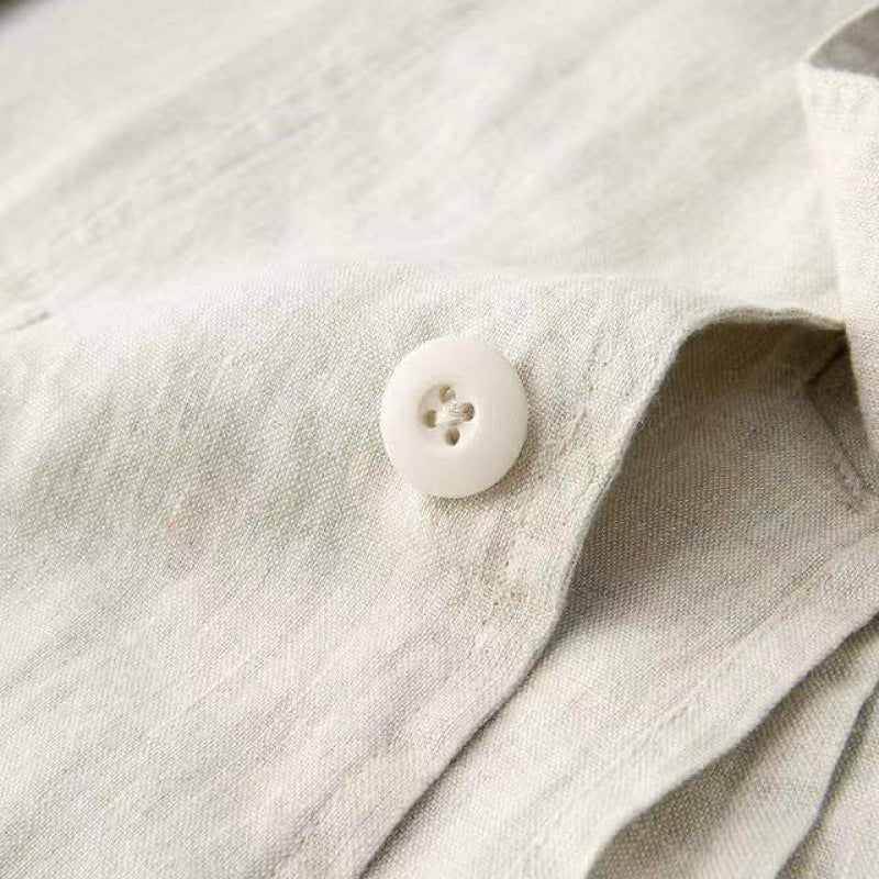 Men’s Two-Piece Linen Suit with Drawstring Trousers