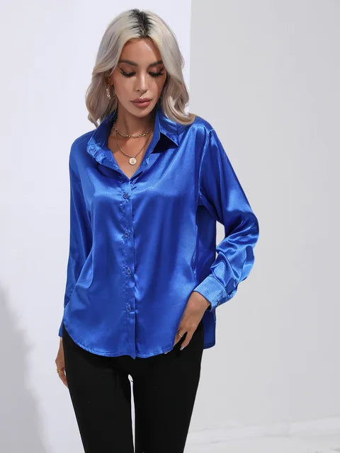 Women's Long Sleeve Button-Up Blouse