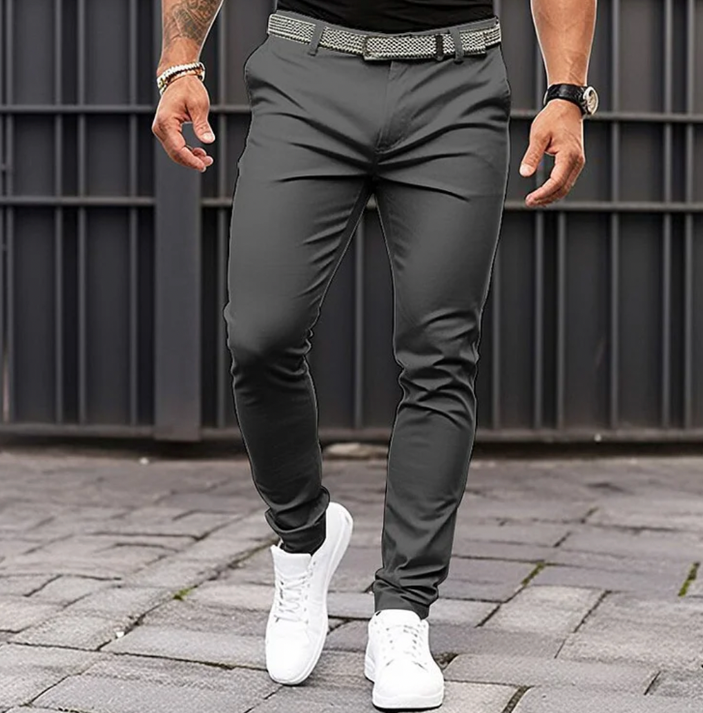 Slim Fit Trousers | Stretch Tapered Jogger Style
