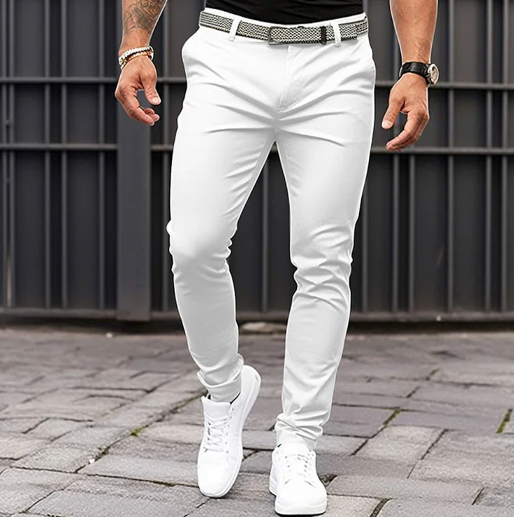 Slim Fit Trousers | Stretch Tapered Jogger Style
