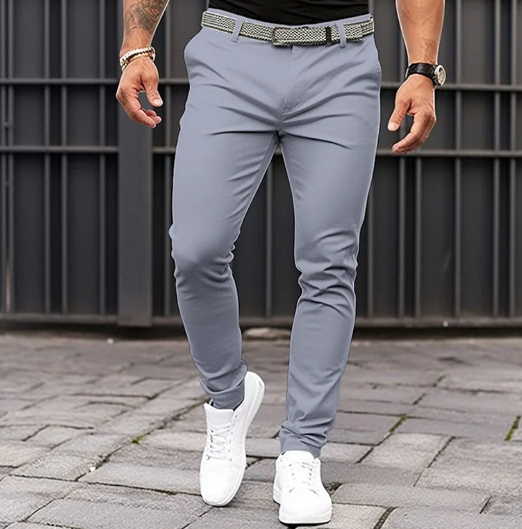 Slim Fit Trousers | Stretch Tapered Jogger Style