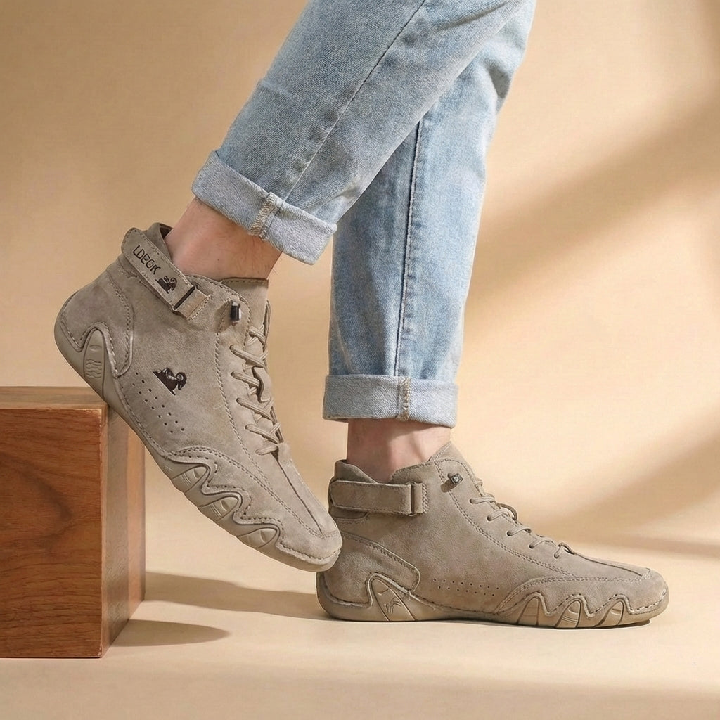 Bold High-Top Lace-Up Trainers