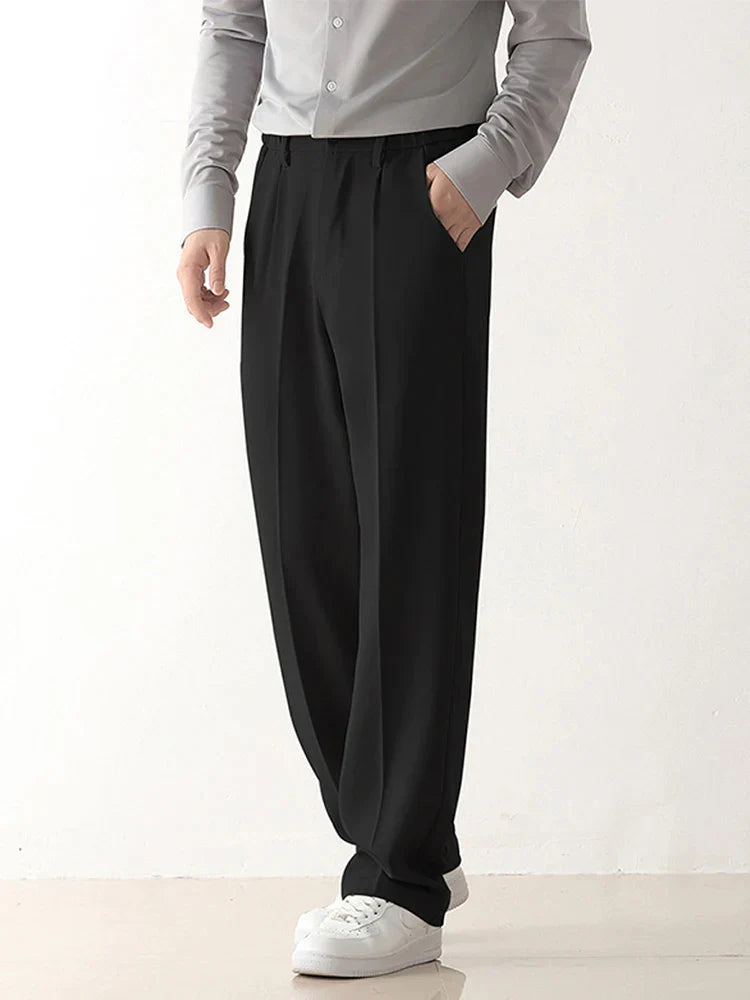 Wide Leg Formal Trousers | Relaxed Draped Fit