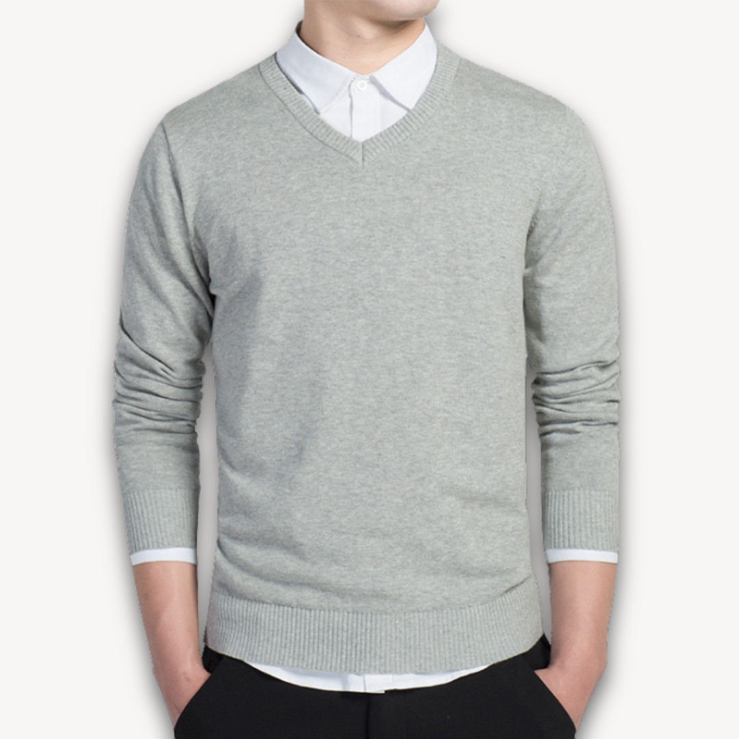 V Neck Pullover Jumper | Slim Fit Smart Casual Style