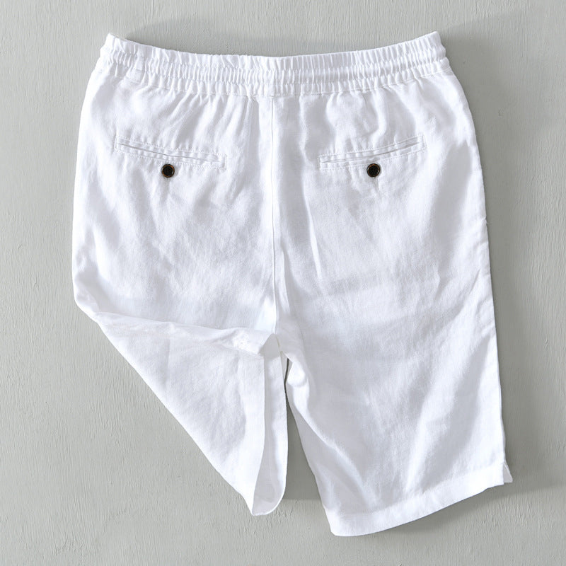 Men's Linen Shorts | Rolled Cuffs Shorts