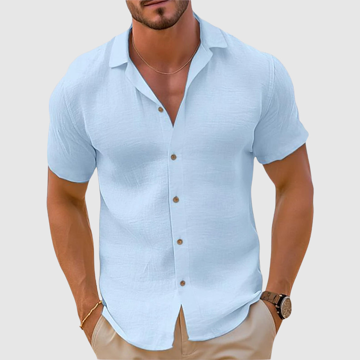 Men's Short Sleeve Button Up Shirt