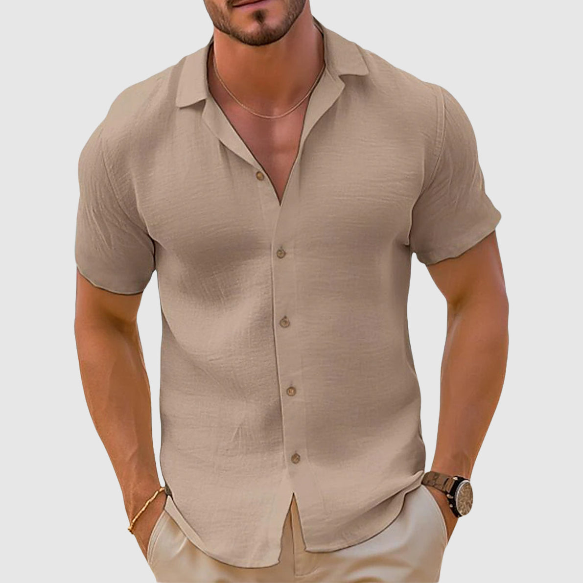 Men's Short Sleeve Button Up Shirt