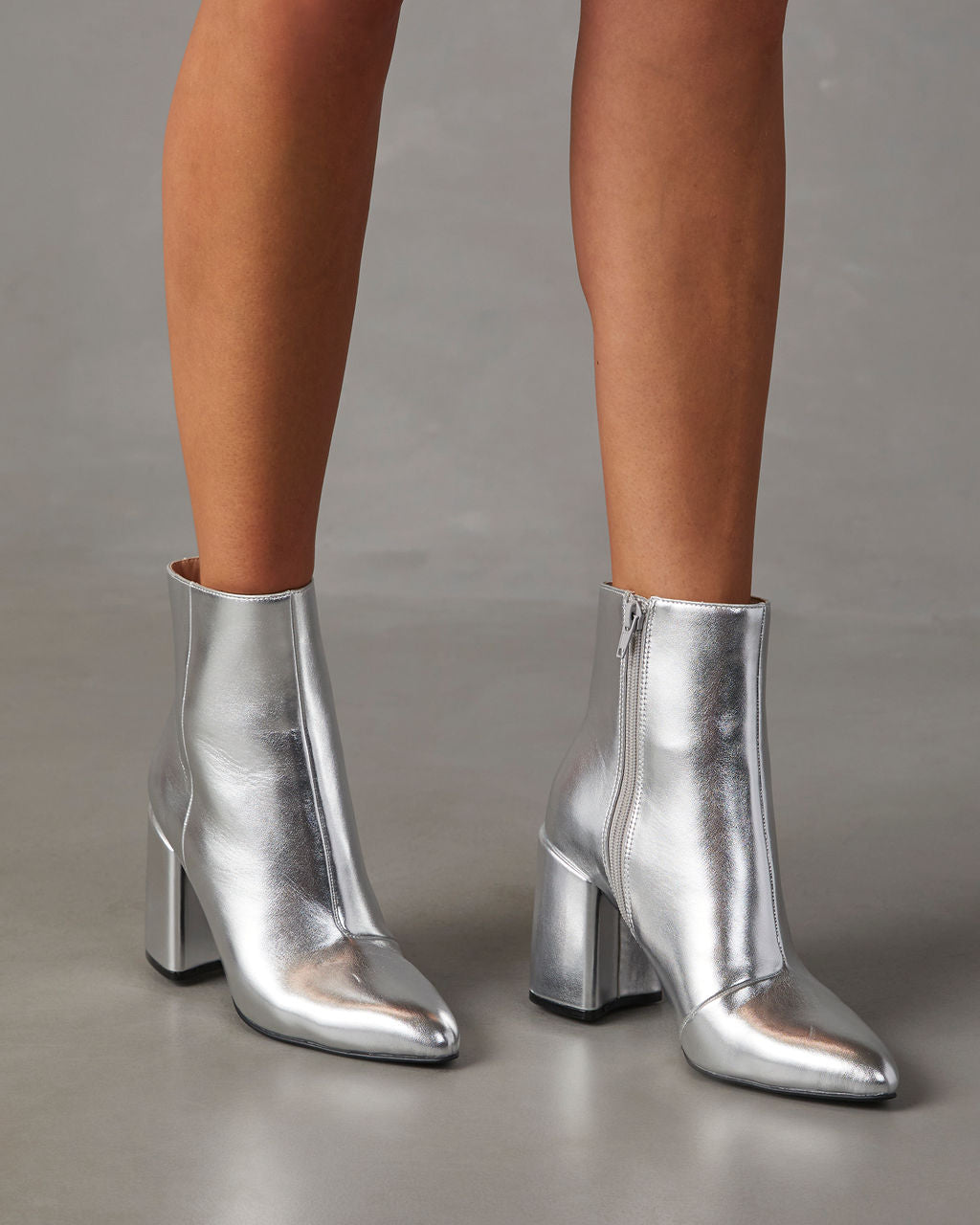 Block Heel Ankle Boots | Side Zip Party Style
